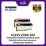 Load image into Gallery viewer, KLEVV CRAS XR5 RGB DDR5 PC49600 6200MHz 32GB (2X16GB) White Heat-Spreader - KD5AGUA80-62E400S
