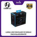 Load image into Gallery viewer, LIANLI UNI FAN SL120 V2 SINGLE PACK BLACK/WHITE
