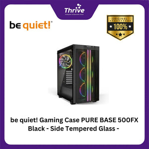 be quiet! Gaming Case PURE BASE 500FX Black - Side Tempered Glass - FREE 3 PCS Light Wings 120mm PWM ARGB Fans + 1 PC Light Wings 140mm PWM ARGB Fan - Type C 3.2 Ready