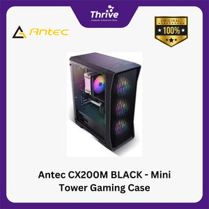 Antec CX200M BLACK - Mini Tower Gaming Case - Tempered Glass Side Panel