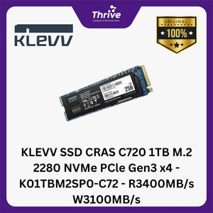 KLEVV SSD CRAS C720 1TB M.2 2280 NVMe PCle Gen3 x4 - K01TBM2SP0-C72 - R3400MB/s W3100MB/s