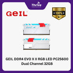 Load image into Gallery viewer, GEIL DDR4 EVO X II RGB LED PC25600 Dual Channel 32GB (2x16GB) 16-18-18-36 GAEXSY432GB3200C16BDC - Gray Heat-Spreader (Support AMD &amp; INTEL)