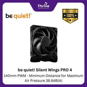 be quiet! Silent Wings PRO 4 - 140mm PWM - Minimum Distance for Maximum Air Pressure 36.8dB(A)