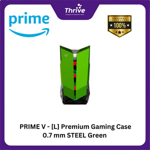 PRIME V - [L] Premium Gaming Case 0.7 mm STEEL Green / Yellow / White