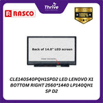 Load image into Gallery viewer, CLE140S40PQH1SPD2 LED LENOVO X1 BOTTOM RIGHT 2560*1440 LP140QH1 SP D2
