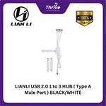 Load image into Gallery viewer, LIANLI USB 2.0 1 to 3 HUB ( Type A Male Port ) BLACK/WHITE