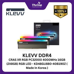 KLEVV DDR4 CRAS XR RGB PC32000 4000MHz 16GB (2X8GB) RGB LED - KD48GU880-40B190Z ( Made In Korea )