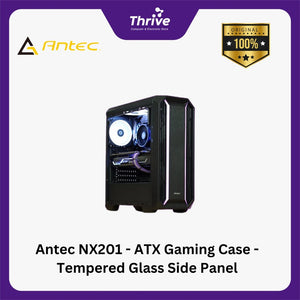 Antec NX201 - ATX Gaming Case - Tempered Glass Side Panel - Front ARGB STRIP - FREE 1 PCS 12CM FAN