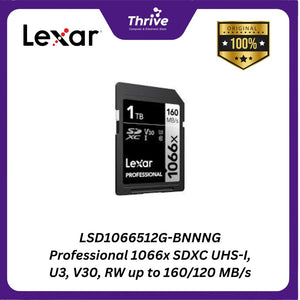 LSD1066512G-BNNNG Professional 1066x SDXC UHS-I, U3, V30, RW up to 160/120 MB/s