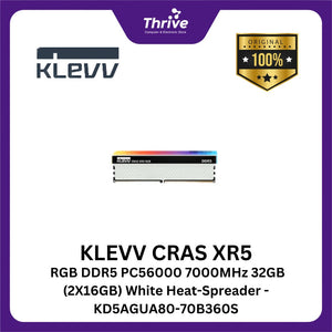 KLEVV CRAS XR5 RGB DDR5 PC56000 7000MHz 32GB (2X16GB) White Heat-Spreader - KD5AGUA80-70B360S