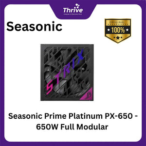 Seasonic Prime Platinum PX-650 - 650W Full Modular - 80+ Platinum Certified - 12 Years Warranty Replacement