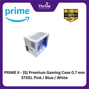 PRIME X - [S] Premium Gaming Case 0.7 mm STEEL Pink / Blue / White