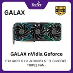 Load image into Gallery viewer, GALAX nVidia Geforce RTX 4070 Ti 12GB DDR6X ST (1-Click OC) - TRIPLE FAN -
