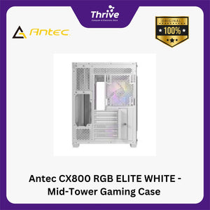 Antec CX800 RGB ELITE WHITE - Mid-Tower Gaming Case - Dual Chamber Design - 4mm Tempered Glass Side Panel - Free 5Pcs 120mm RGB Fans Reverse + 1Pcs 120mm RGB Fans