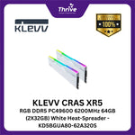Load image into Gallery viewer, KLEVV CRAS XR5 RGB DDR5 PC49600 6200MHz 64GB (2X32GB) White Heat-Spreader - KD5BGUA80-62A320S