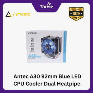 Antec A30 92mm Blue LED CPU Cooler Dual Heatpipe - All Intel & AMD Socket