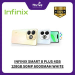Load image into Gallery viewer, INFINIX SMART 8 PLUS 4GB 128GB 50MP 6000MAH WHITE
