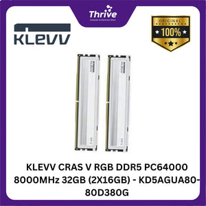 KLEVV CRAS V RGB DDR5 PC64000 8000MHz 32GB (2X16GB) - KD5AGUA80-80D380G