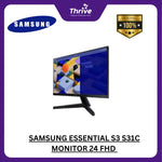 Load image into Gallery viewer, SAMSUNG ESSENTIAL S3 S31C MONITOR 24 FHD 16:9 FLAT IPS 72% NTSC 75HZ 1Y PART + 3Y SERVICE
