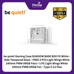 Load image into Gallery viewer, be quiet! Gaming Case SHADOW BASE 800 FX White - Side Tempered Glass - FREE 3 PCS Light Wings White 140mm PWM ARGB Fans + 1 PC Light Wings White 140mm PWM ARGB Fan - Type C 3.2 Rea
