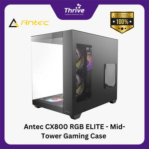 Antec CX800 RGB ELITE - Mid-Tower Gaming Case - Dual Chamber Design - 4mm Tempered Glass Side Panel - Free 5Pcs 120mm RGB Fans Reverse + 1Pcs 120mm RGB Fans