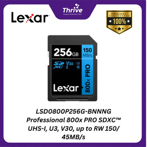 LSD0800P256G-BNNNG Professional 800x PRO SDXC™ UHS-I, U3, V30, up to RW 150/ 45MB/s