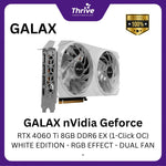 Load image into Gallery viewer, GALAX nVidia Geforce RTX 4060 Ti 8GB DDR6 EX (1-Click OC) WHITE EDITION - RGB EFFECT - DUAL FAN -
