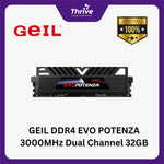 Load image into Gallery viewer, GEIL DDR4 EVO POTENZA 3000MHz Dual Channel 32GB (2x16GB) GAPB432GB3000C16ADC (Support AMD &amp; INTEL)
