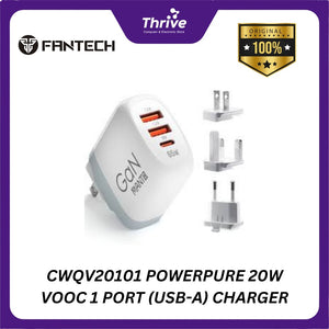 CWQV20101 POWERPURE 20W VOOC 1 PORT (USB-A) CHARGER