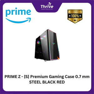 PRIME Z - [S] Premium Gaming Case 0.7 mm STEEL BLACK RED