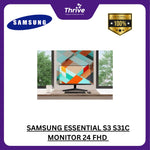 Load image into Gallery viewer, SAMSUNG ESSENTIAL S3 S31C MONITOR 24 FHD 16:9 FLAT IPS 72% NTSC 75HZ 1Y PART + 3Y SERVICE
