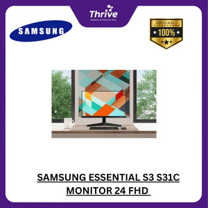 SAMSUNG ESSENTIAL S3 S31C MONITOR 24 FHD 16:9 FLAT IPS 72% NTSC 75HZ 1Y PART + 3Y SERVICE