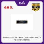 Load image into Gallery viewer, X-Geil 512GB Gen3 X4 M.2 2280 NVME R/W UP TO 3100/1800MB/s
