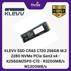 KLEVV SSD CRAS C720 256GB M.2 2280 NVMe PCle Gen3 x4 - K256GM2SP0-C72 - R3200MB/s W1300MB/s