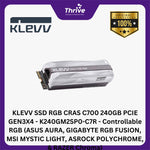 Load image into Gallery viewer, KLEVV SSD RGB CRAS C700 240GB PCIE GEN3X4 - K240GM2SP0-C7R - Controllable RGB (ASUS AURA, GIGABYTE RGB FUSION, MSI MYSTIC LIGHT, ASROCK POLYCHROME, &amp; RAZER Chroma)
