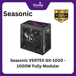 Seasonic VERTEX GX-1000 - 1000W Fully Modular - 80+ Gold Certified - ATX 3.0 Compatible - PCIe 5.0 Ready - 10 Years Warranty Replacement