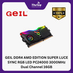 Load image into Gallery viewer, GEIL DDR4 AMD EDITION SUPER LUCE SYNC RGB LED PC24000 3000MHz Dual Channel 16GB (2x8GB) 16-18-18-36 GALS416GB3000C16ADC