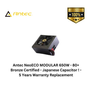 Antec NeoECO MODULAR 650W - 80+ Bronze Certified - Japanese Capacitor ! - 5 Years Warranty Replacement