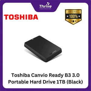 Toshiba Canvio Ready B3 3.0 Portable Hard Drive 1TB (Black)