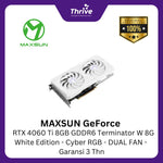 Load image into Gallery viewer, MAXSUN GeForce RTX 4060 Ti 8GB GDDR6 Terminator W 8G White Edition - Cyber RGB - DUAL FAN - Garansi 3 Thn
