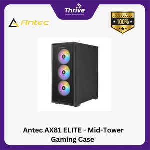 Antec AX81 ELITE - Mid-Tower Gaming Case - Massive Minimalist Mesh Front Panel - 4mm Tempered Glass Side Panel - FREE 3PCS 120mm ARGB Fans + 1PCS 120mm ARGB Fans