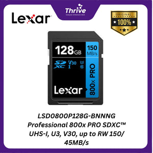 LSD0800P128G-BNNNG Professional 800x PRO SDXC™ UHS-I, U3, V30, up to RW 150/ 45MB/s