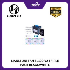 LIANLI UNI FAN SL120 V2 TRIPLE PACK BLACK/WHITE