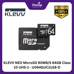 KLEVV NEO MicroSD 90MB/S 64GB Class 10 UHS-1 - U064GUC1U18-D