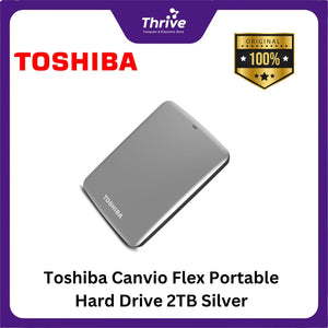 Toshiba Canvio Flex Portable Hard Drive 2TB Silver