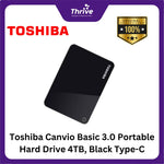 Load image into Gallery viewer, Toshiba Canvio Basic 3.0 Portable Hard Drive 4TB, Black Type-C