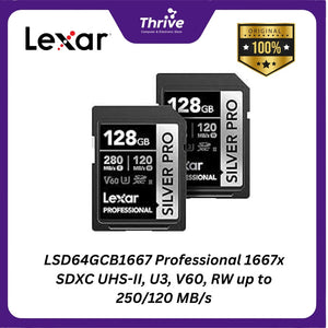 LSD64GCB1667 Professional 1667x SDXC UHS-II, U3, V60, RW up to 250/120 MB/s