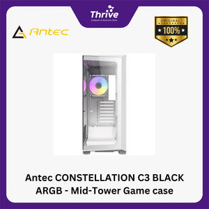 Antec CONSTELLATION C3 BLACK ARGB - Mid-Tower Gaming Case - Massive Airflow via Honeycomb Mesh - 4mm Tempered Glass Side Panel - Type-C 3.2 Gen 2 Ready - Free 3Pcs 120mm PWM ARGB F