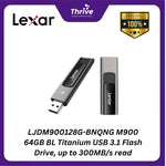 Load image into Gallery viewer, LJDM900128G-BNQNG M900 64GB BL Titanium USB 3.1 Flash Drive, up to 300MB/s read
