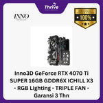 Load image into Gallery viewer, Inno3D GeForce RTX 4070 Ti SUPER 16GB GDDR6X ICHILL X3 - RGB Lighting - TRIPLE FAN - Garansi 3 Thn